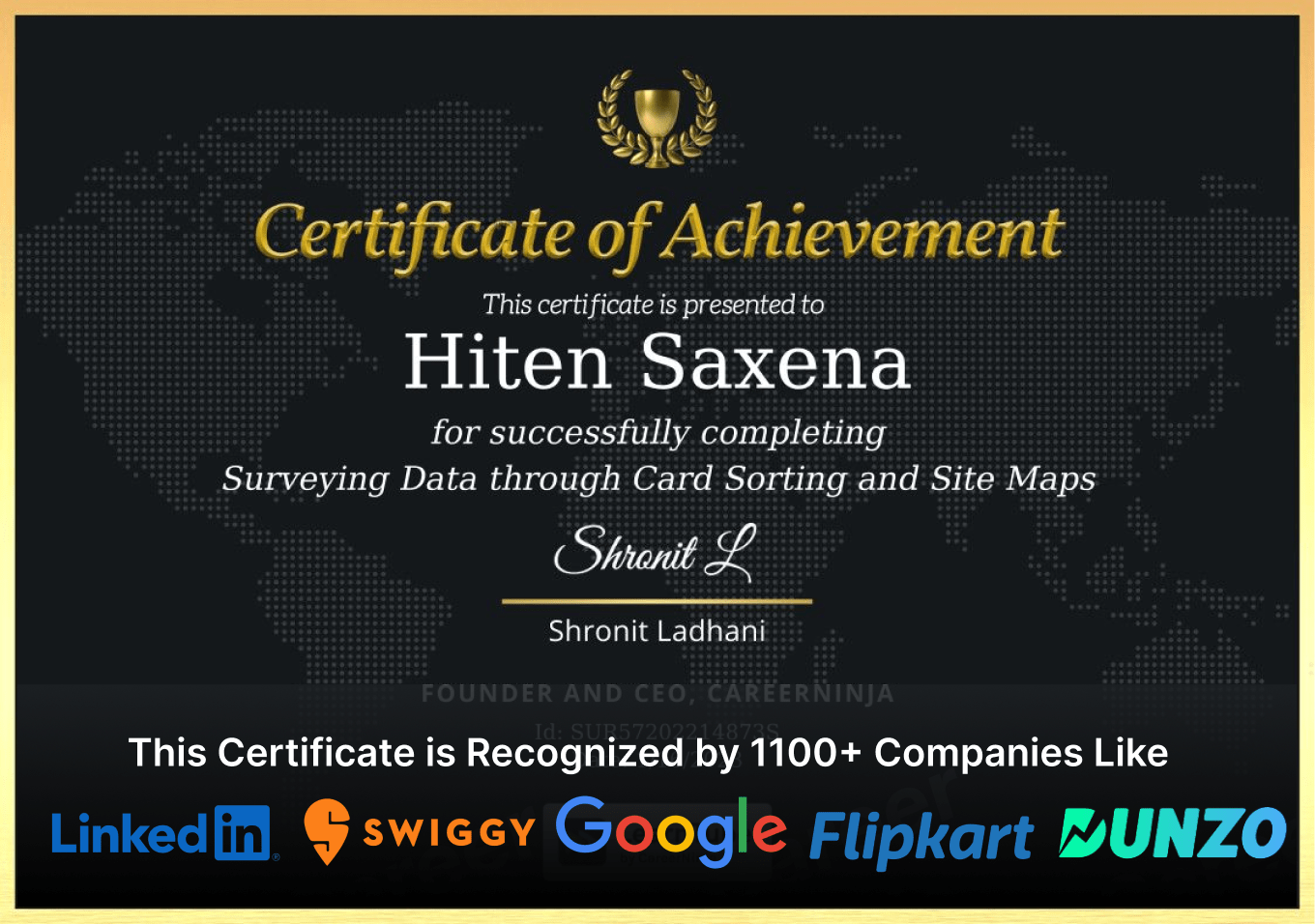 demo certificate